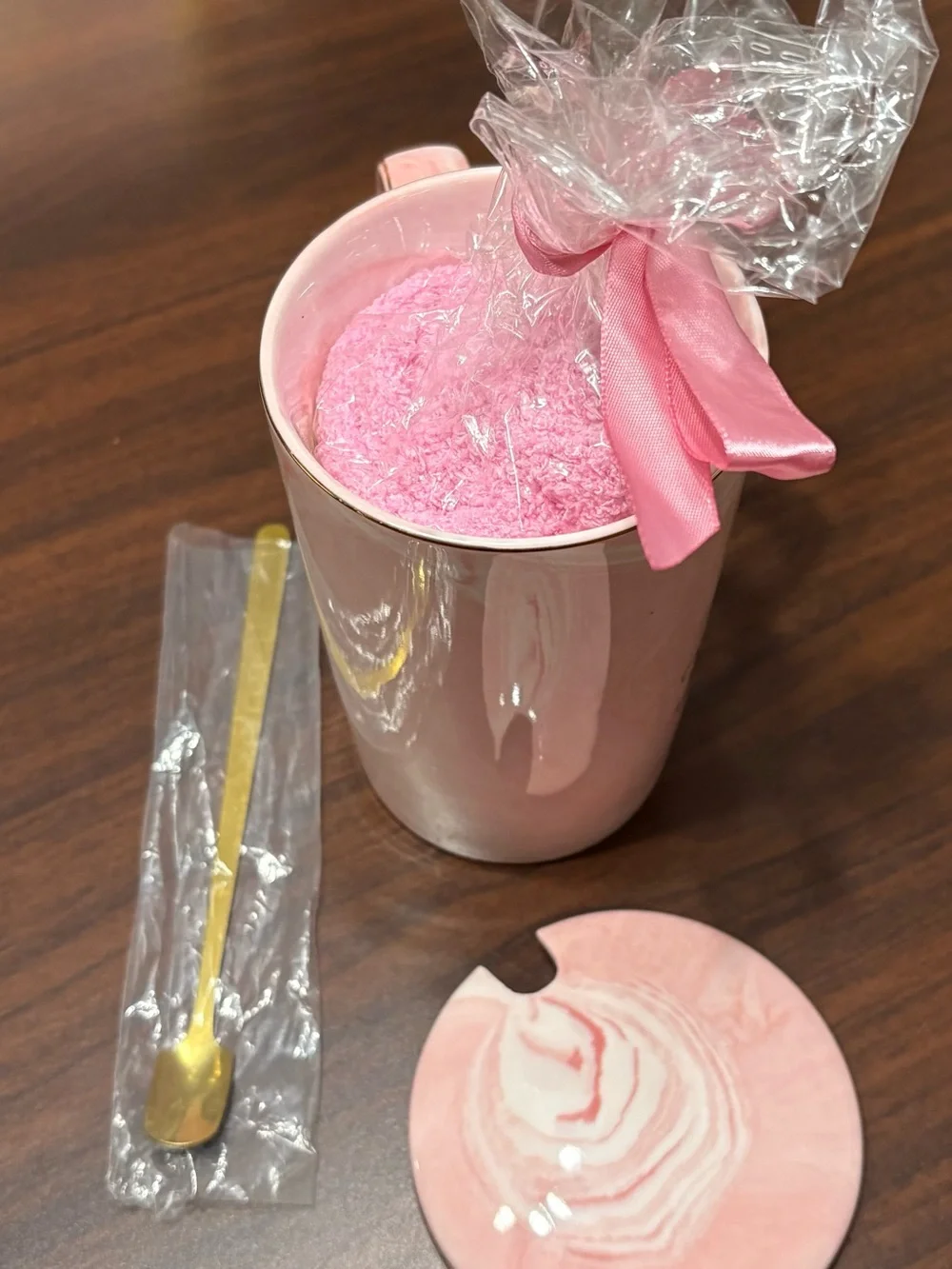 50th Birthday Gift Set for Women - 50 and Fabulous Pink Marble Mug Set in Box